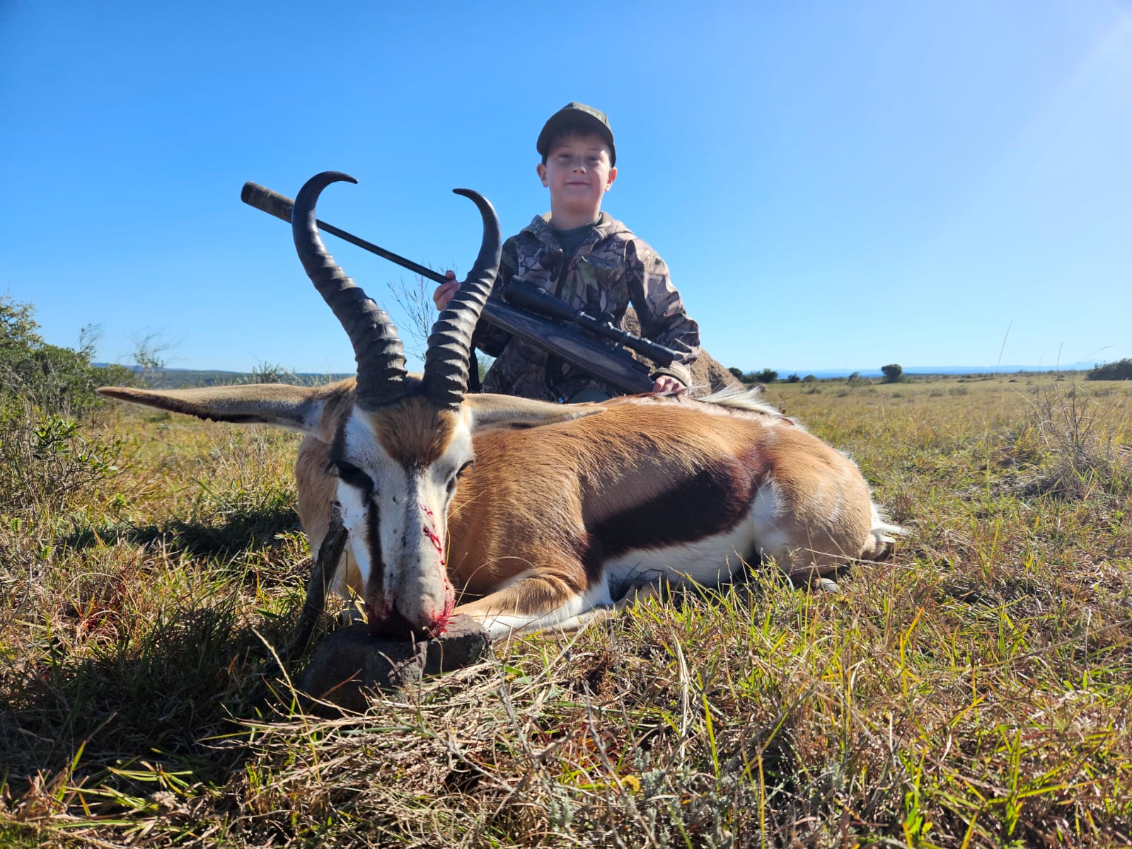 Daniel with springbuck